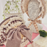 ♡checkered straw bonnet♡