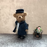 ジャケット&ハンチング帽ベア 17cm