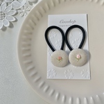 刺繍ツインゴム　チューリップ　送料無料　子供ヘアアクセサリー　子供ヘアゴム　ナチュラル