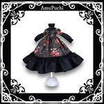 アンティークローズの重ね着風ロングワンピース（ブラック）♱ Harmoniabloom ハルモニアブルーム オビツ22 PNXS ブライス リカ プーリップ momoko オビツ27 ジェニー 等