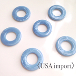 〈USA import〉マーブル デニムブルー×ホワイト アクリル ドーナツ ビーズ（4個 ）