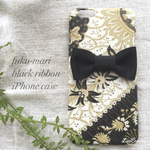 送料無料！ black ribbon  iPhoneケース