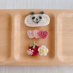 ⭐︎送料無料⭐︎ベビーヘアクリップ♡チャコールグレーのおおきめパンダちゃんセット