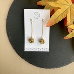 玉結びのゆれる上品ピアス/イヤリング【いちょう】