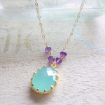 Chalcedony Ocean Necklace  *14kgf*