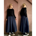 RATA❤️マキシ丈❣️長さ選べる❤️スッキリ綺麗な腰回り❣️こだわり国産デニム❤️ふんわり広がる大人のフレアスカート❤️