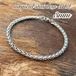 ＊3mm 編み込みチェーン ステンレスブレスレット＊/ステンレスアンクレット/金属アレルギー対応/ユニセックス