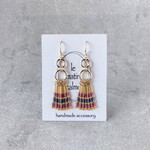 デリカビーズ タッセル フリンジ ピンク ピアス イヤリング