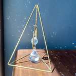 ハンドメイド SUN CATCHER 真鍮サンキャッチャースタンド 30ｍmクリスタル デスクインテリア
