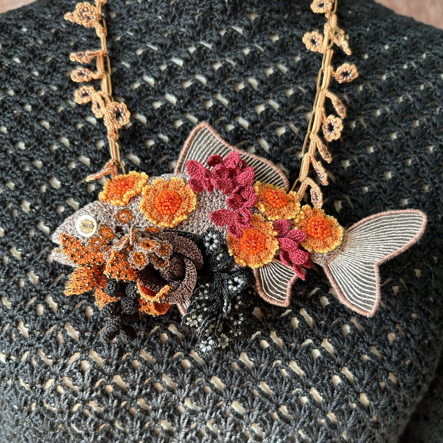 30%オフSALE 花魚　necklace 晩秋