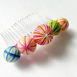 小さなてまりの髪飾り*和*ピンク/黄緑/水色