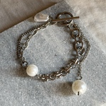 C bracelet / パール シルバー チェーン ブレスレット