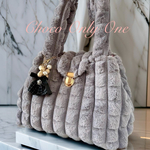 🩶グレーファー🩶肌触り最高な人気の2パターン使えるトートバッグ👜【625】