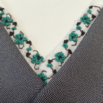 正絹   花刺繍半襟☆帯留めセット