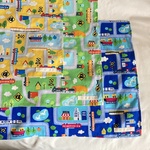 【オーダーOK】入園入学大きいランチョンマット60×40★66電車汽車が走る町線路G★給食ナフキンお弁当