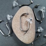 [2pcs] オールステンレス製 オリジナル YounEarCuff イヤーカフ  プチ 20mm マルカン付 シルバー サージカルステンレス 金属アレルギー対応 kids 