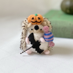 ハロウィンハリーちゃん(おばけカボチャ/針茶)羊毛フェルト