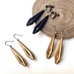 色が選べる　組み木ピアス／イヤリング　ヒノキ製