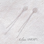 No.261 ピアス チャーム カジュアル 雰囲気 通勤 ジュエリー 高級感 ラインストーン シルバー