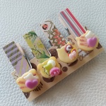 【ラスト】大サイズ くま ねこ クッキー　 木製クリップ #2871　4個
