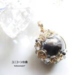 テラヘルツ・スフィアペンダント（ワイヤージュエリー☆ワイヤーアクセサリー☆ワイヤーラッピング天然石ネックレス☆KuthumistyleⓇ☆クツミスタイル）