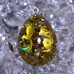 新構成オルゴナイト（半卵型Ａ）【水晶】龍＆鳳凰②