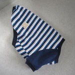 ☆Sale☆3L（胸49）ハニカムボーダー（紺系）のシンプル袖付き♪