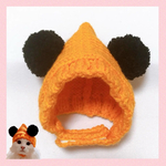 ★ポンポン付きトンガリニット帽★ ハロウィン🎃　オレンジ