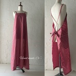 price down⤵️マキシ エプロン  : : pink＆red