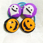ハロウィン☆くるみボタンヘアゴムセット紫