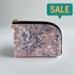 【SALE】Lファスナーmini財布／フラワーブーケ・くすみピンク