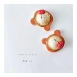 クリームソーダなクマのパンケーキ［ホットケーキ|メロンソーダ|さくらんぼ|アニマル|食品サンプル|ミニチュアスイーツ|フェイクスイーツ|クレイケーキ|おままごと|インテリア小物|レジン|粘土|クマ］