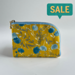【SALE】Lファスナーmini財布／水彩花・カラシ