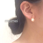 ゴールド×パールピアス*イヤリング*樹脂ノンホールピアス*
