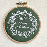 刺繍フレーム〈クリスマス青緑〉