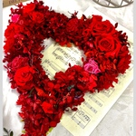 レッドローズのハートリース♥️プリザーブドフラワー✳︎ウエルカムリース　結婚祝い　還暦祝い　誕生日プレゼント