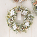 🈹 早割🎄★毎年飾れるクリスマスリースL★【早割特別価格】クリスマスリース 　ナチュラルコットンL　クリスマス　リース　クリスマスギフト　お正月飾り　しめ縄　しめ飾り　お正月リース　クリスマス