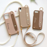 スマホケース スマホカバー ショルダー ケース 全機種対応【レザーハードケース×名入れ印刷×レザーベルト×選べるロングストラップ】