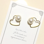 《再販》ハート×パールピアス