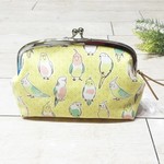 受注製作【再販7】インコのコスメポーチ　yellow