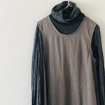 秋ノースリーブlongワンピース　FRENCH LINEN　ダークグレージュ