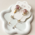 【ツヤッと透明感♡】レジン 花 ドライフラワー クリア お呼ばれ ピンク 揺れる ピアス イヤリング クリア 華奢 結婚式 ウェディング ラッピング ギフト 雫　春 フォーマル カジュアル 枯れない花