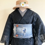 デニムリメイク帯⑭（後ろポケット）　着付け後の腰回り 70~82㎝ 対応