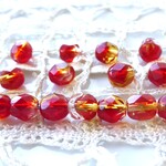 FP 赤黄　チェコビーズ20個