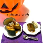 hand madeミニチュア ドールハウス　ハロウィン🎃丸ごとかぼちゃの焼きプリン🎃
