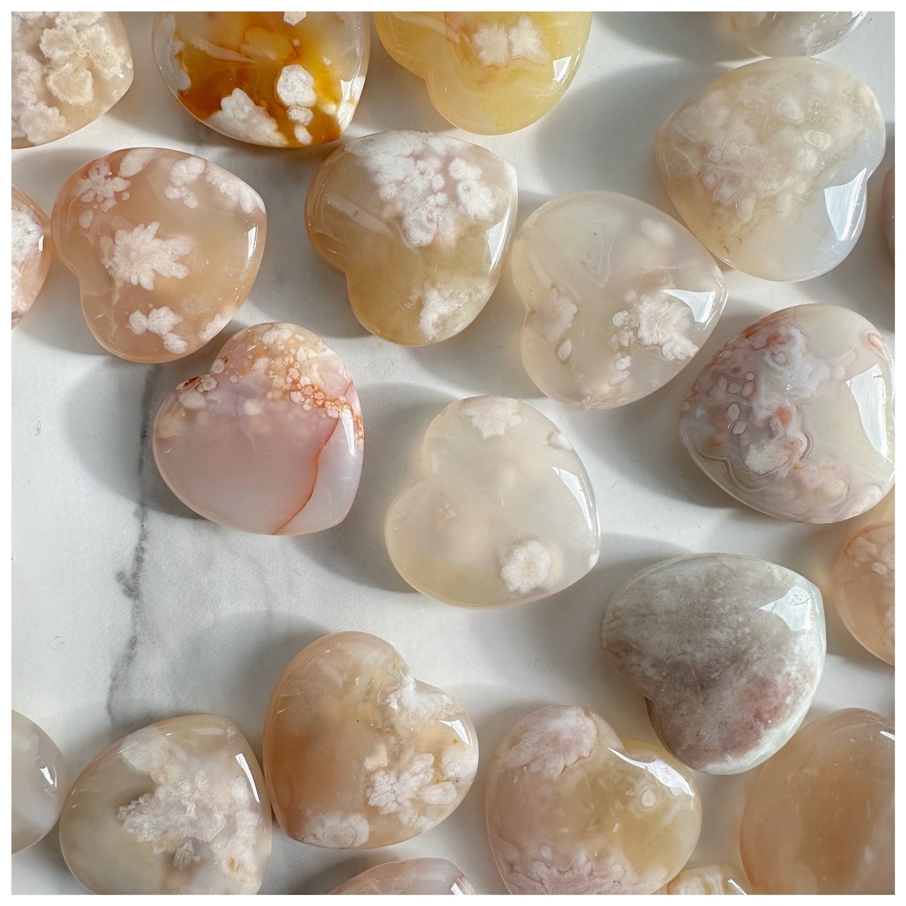 cherryblossom agate/桜瑪瑙/ハートシェイプ/桜めのう/桜メノウ