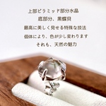 6㎜ 大人クール綺麗系 黒蝶貝×水晶 片耳ピアス