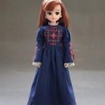 リカちゃん刺繍ドレス　ロイヤルブルー