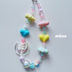 🩵☪︎*｡꙳ムーンスターストラップ ビーズアクセサリー ビーズストラップ アクセサリー iPhoneケース iPhoneストラップ 七夕 ハンドストラップ