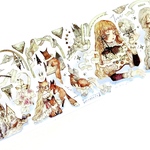 s-357● 海外マスキングテープ 切り売り ／ 海外マステ  コラージュ 背景 素材 神秘的 城 女の子 動物 家 森